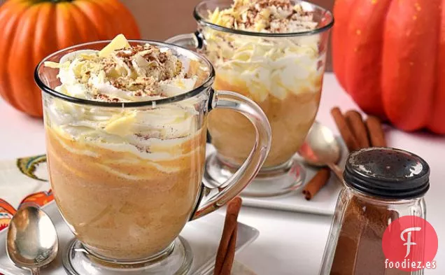 Chocolate Caliente Blanco con Especias de Calabaza
