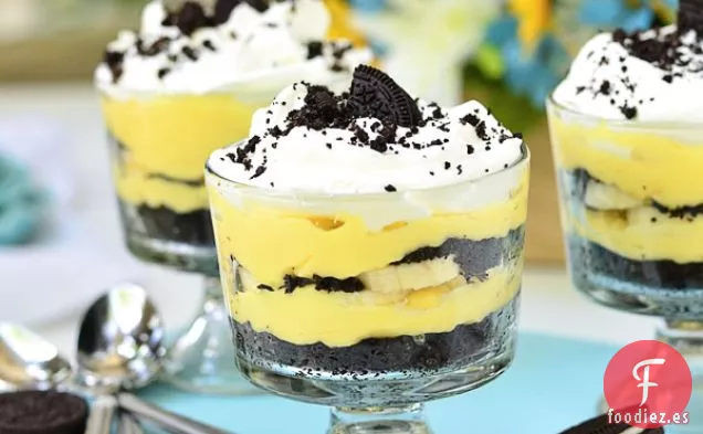 Tazas de Pastel de Crema de Plátano Oreo Fáciles