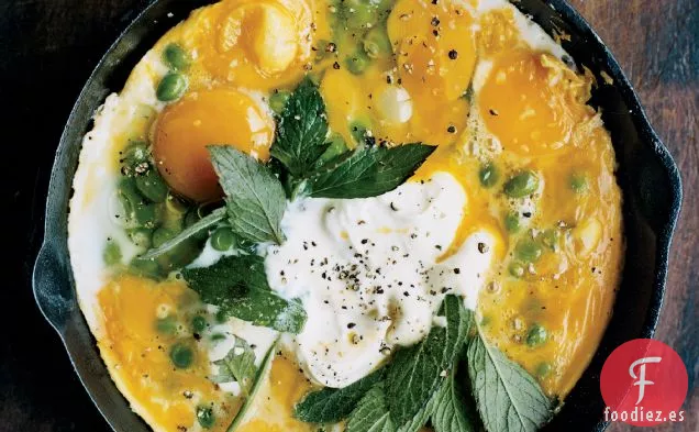 Tortilla de Guisantes con Menta y Yogur