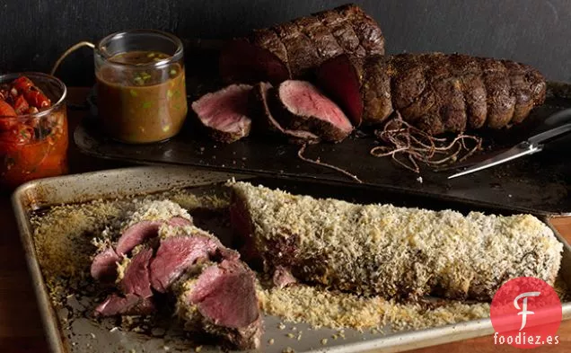 Solomillo de Ternera con Costra de Porcini con Salsa de Mantequilla de Trufa