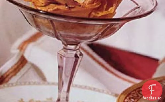 Bananas Caramelizadas y Crema de Vainilla en Tazas Filo