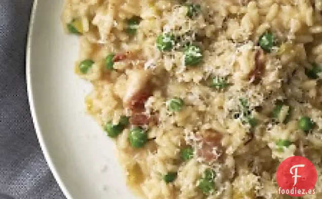 Risotto De Puerro, Tocino Y Guisantes