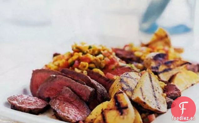 Filete en Rodajas con Salsa de Maíz Asado