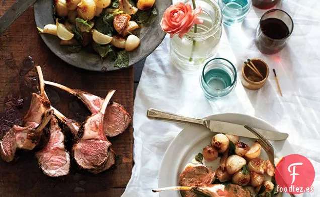 Costilla de Cordero con Nabos y Salsa Verde de Menta