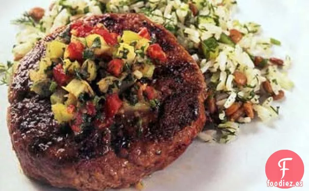 Hamburguesas de cordero con Chutney de Tomate Rojo y Verde
