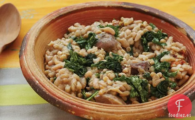 Flageolets con Verduras de Otoño y Tocino Fresco