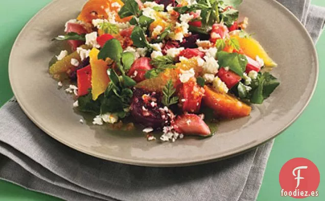 Ensalada de Remolacha, Ruibarbo y Naranja