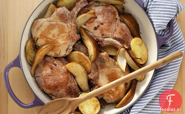 Chuletas de Cerdo con Peras y Sidra