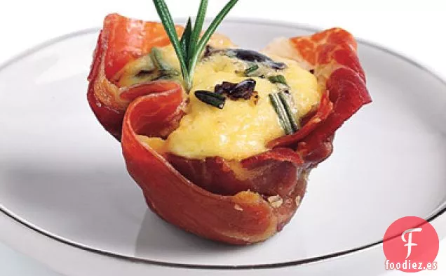 Quiche en Tazas de Jamón