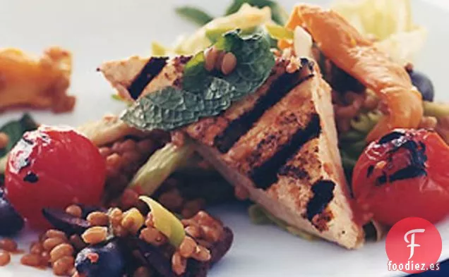 Ensalada de Bayas de Trigo con Tofu a la parrilla