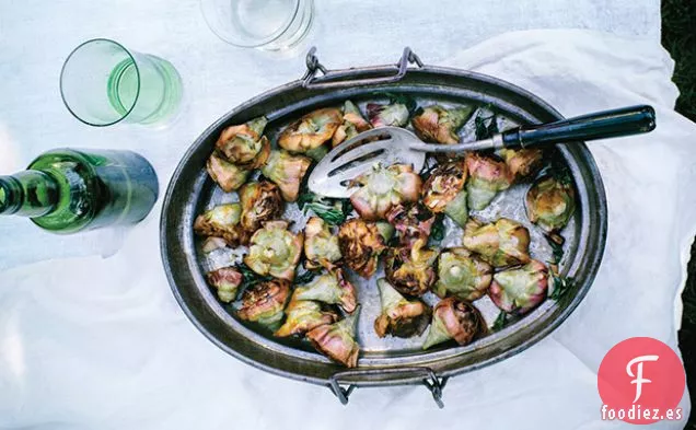 Alcachofas Asadas en Olla