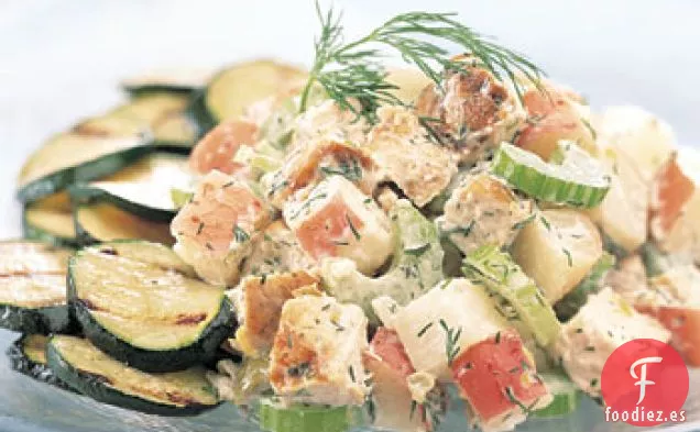 Ensalada de Pollo al Limón a la Parrilla con Aderezo de Crema de Eneldo