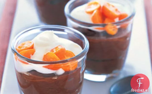 Mousse de Chocolate Negro con Kumquats Azucarados