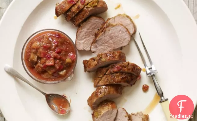 Lomo de Cerdo con Chutney de Ruibarbo Especiado