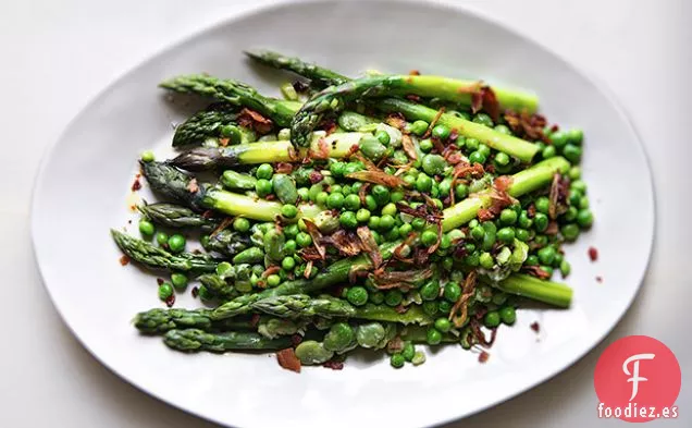 Ensalada de Guisantes, Espárragos y Habas