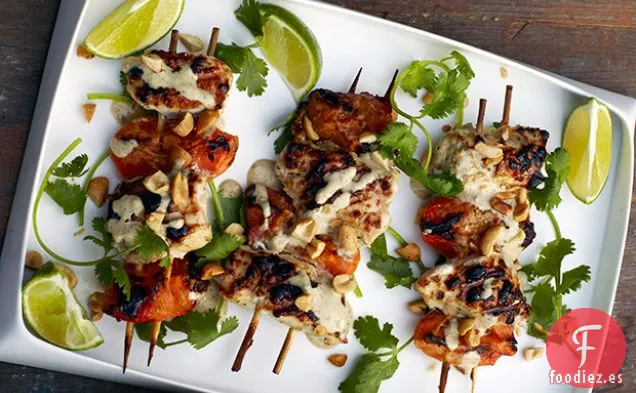 Brochetas de Pollo y Albaricoque
