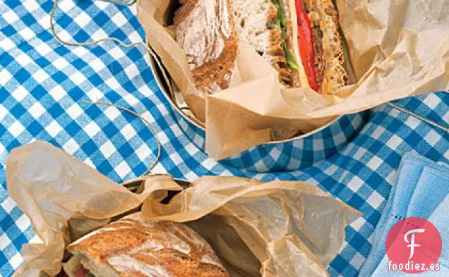 Sándwiches de Achicoria, Pimienta Asada y Chapata de Provolone