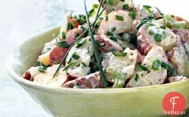 Ensalada de Patatas y Guisantes con Aïoli de Cebollino