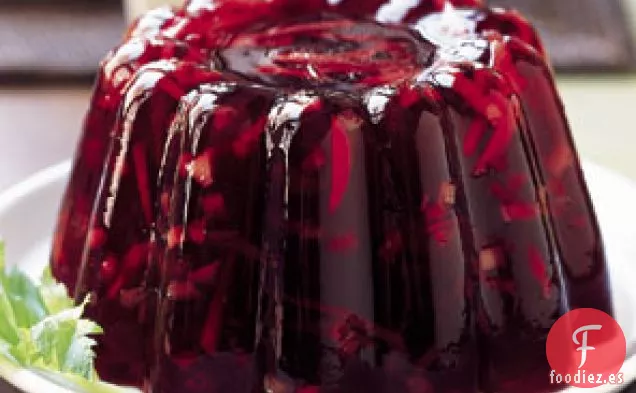 Gelatina de Puerto de Arándano con Jengibre Cristalizado y Apio