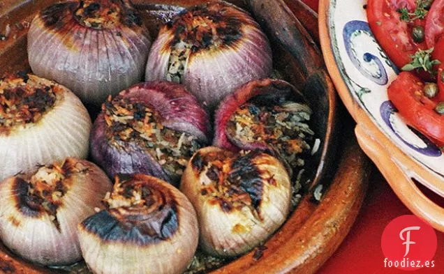 Cebollas Rojas Rellenas Asadas