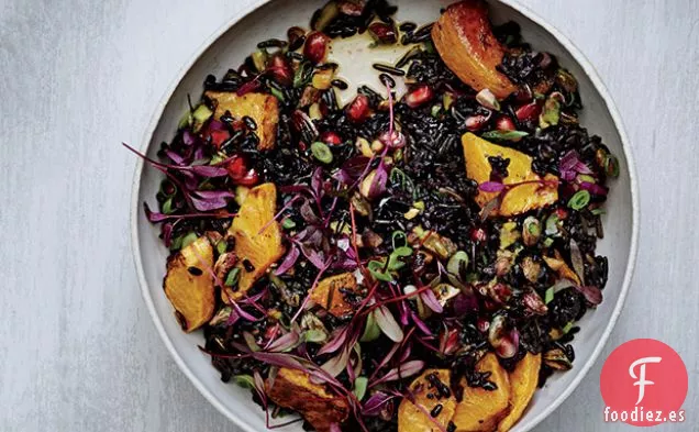 Ensalada de Arroz Negro y Salvaje con Calabaza Asada