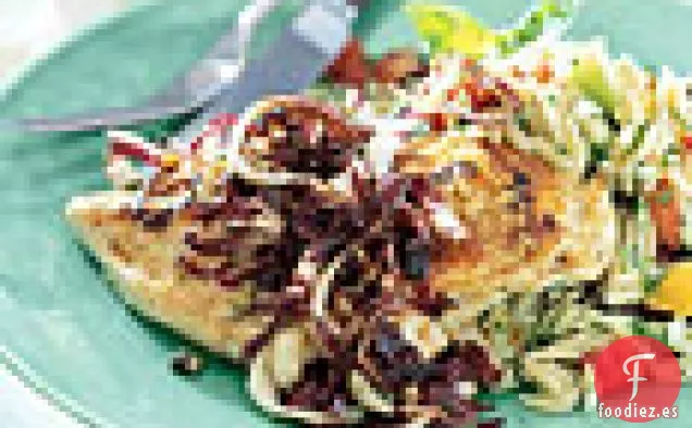Pechugas de Pollo con Mantequilla de Hinojo y Mostaza y Achicoria