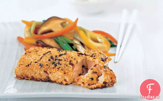 Salmón con Costra de Sésamo