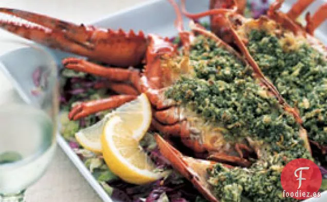 Langosta Asada con Pesto de Albahaca y Menta