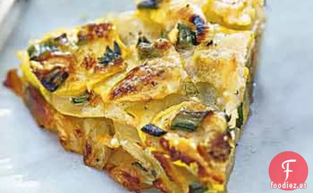 Torta de Calabaza de Verano con Hierbas y Patata con Parmesano