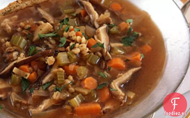 Sopa de Cebada con Champiñones