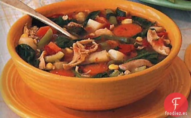 Sopa de Verduras y Pollo de Victory Garden