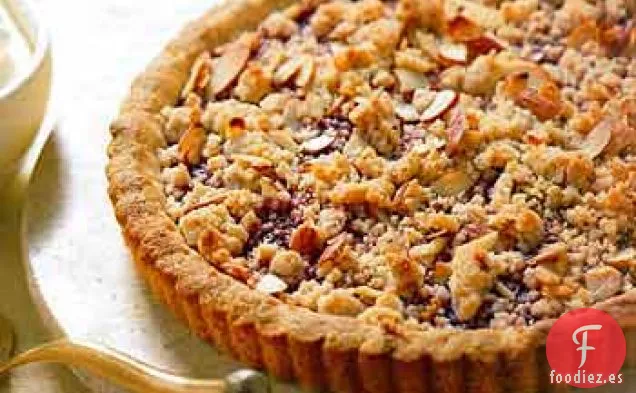 Tarta de Mermelada de Frambuesa con Crumble de Almendras