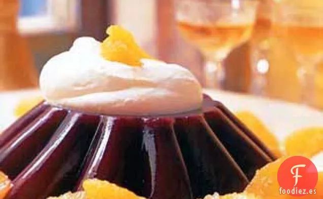Gelatina de Naranja Sanguina con Crema Batida Confitada