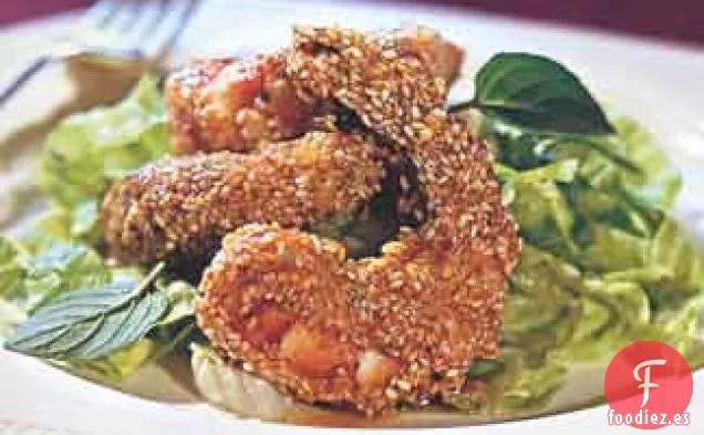Camarones Crujientes con Glaseado Cítrico