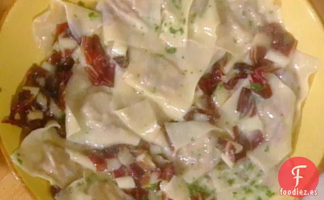 Ravioles de Castaña y Treviso