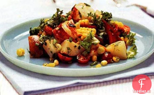 Ensalada de Langosta, Maíz y Patata con Estragón