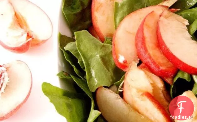Receta de Ensalada de Melocotón Blanco y Acedera