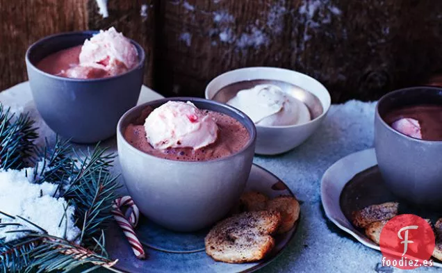 Affogato de Cacao Caliente con Helado de Menta