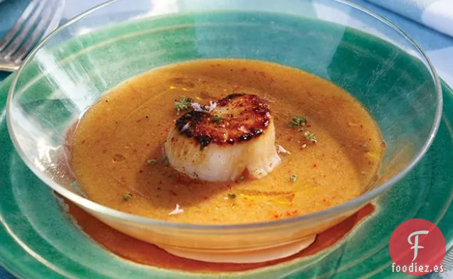 Gazpacho de Frutas de Hueso con Vieiras