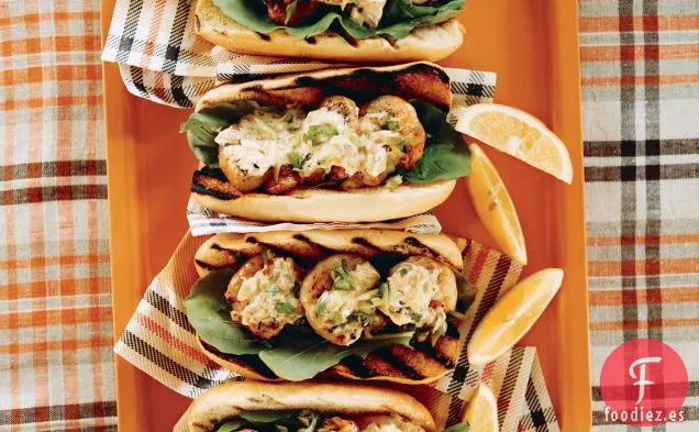 Rollos de Camarones a la Parrilla con Acedera