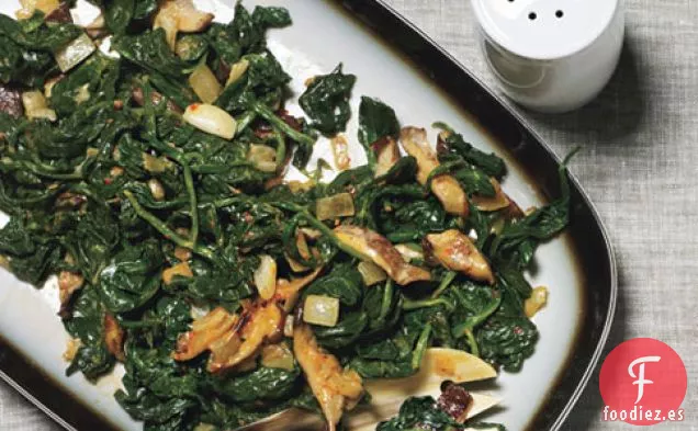Espinacas Con Setas Shiitake