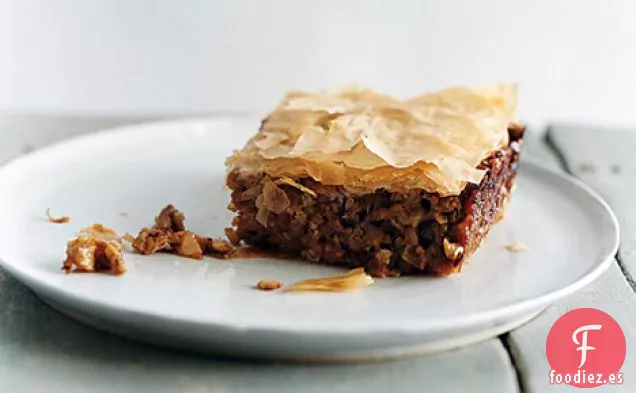 Pastel Filo de Berenjena y Nuez