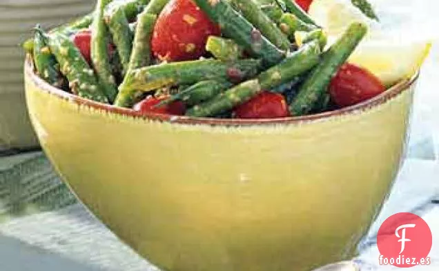 Ensalada de Judías Verdes y Tomate de Uva con Vinagreta de Kalamata