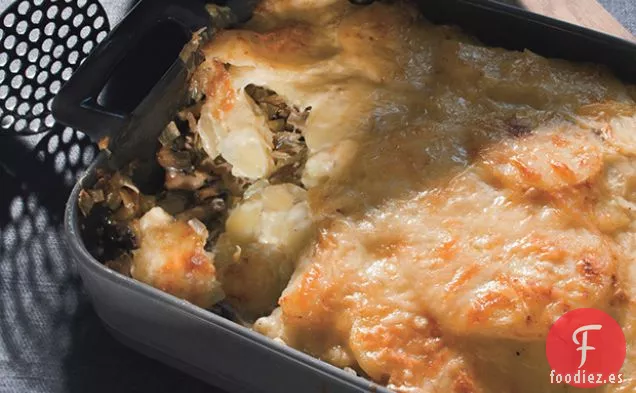 Gratinado de Patata con Champiñones y Gruyère
