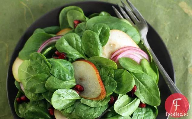 Ensalada De Espinacas Con Peras Y Granada