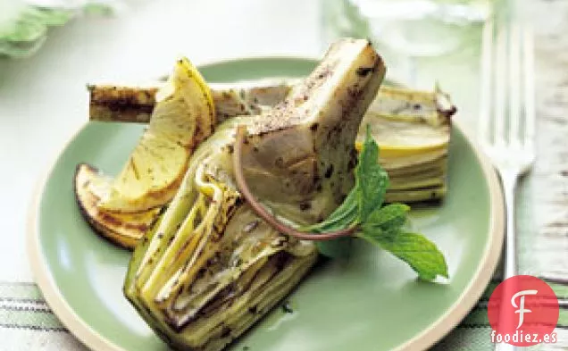 Alcachofas a la Parrilla con Aceite de Oliva, Limón y Menta