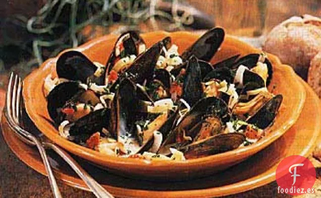 Mejillones con Pernod y Crema