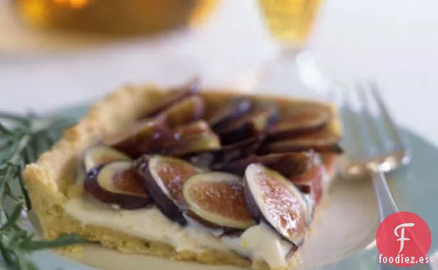 Tarta de Higos Frescos con Corteza de Harina de Maíz de Romero y Crema de Mascarpone de Limón