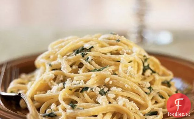 Linguini y Espinacas con Salsa de Gorgonzola