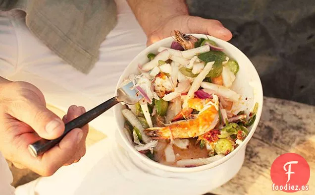 Ensalada de Camarones, Langosta y Jícama